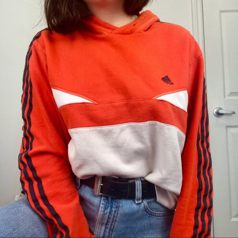 Orange Adidas sweater